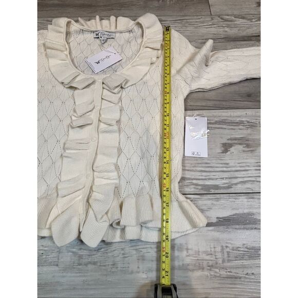 Jessica Simpson cream ruffled sweater size S - Picture 8 of 10